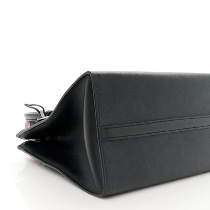 Prada Saffiano City Calfskin Greche Paradigme Bag Black Begonia 9 of 10