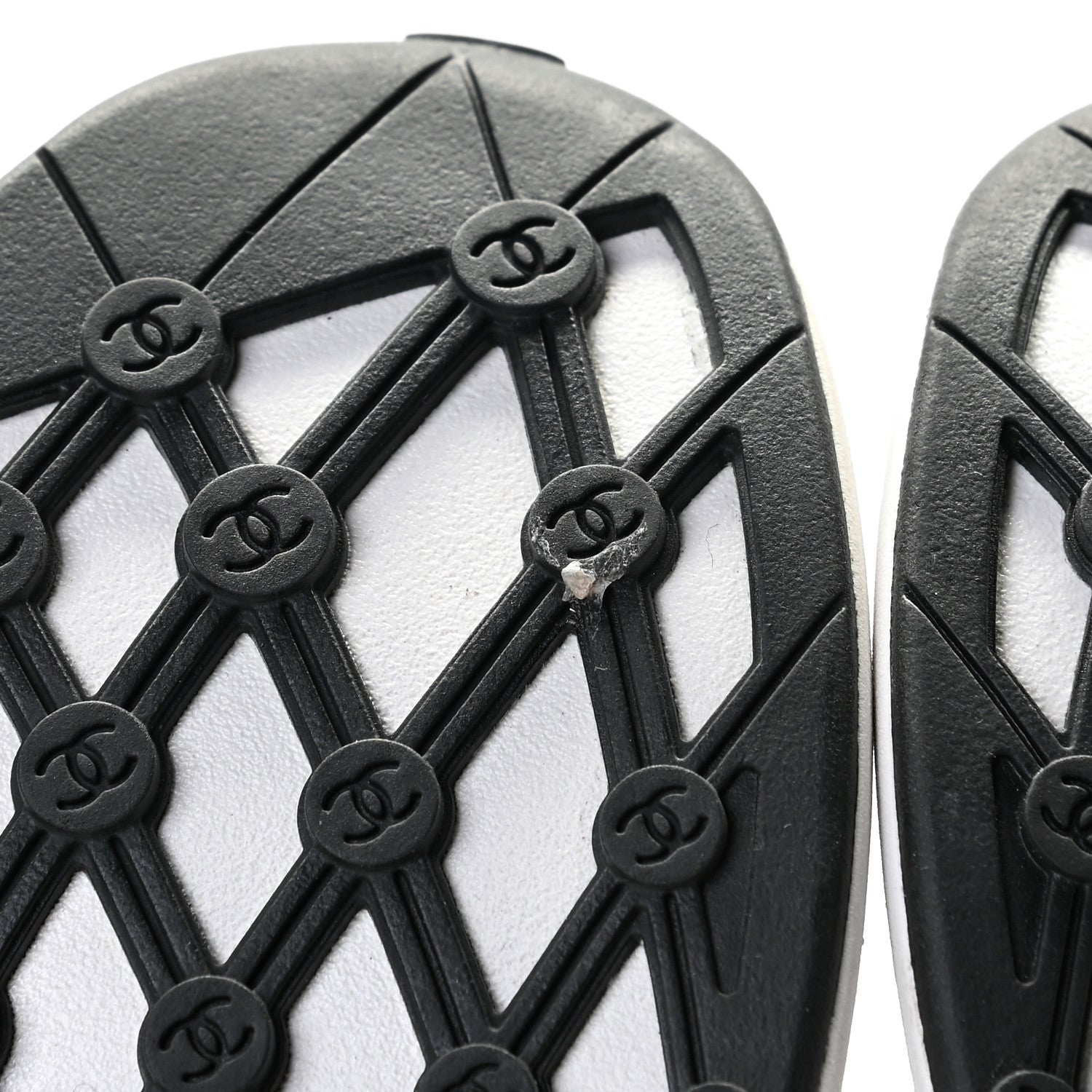Chanel Fabric Logo Sneakers 37 Navy Black 7 of 9