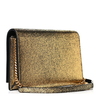 Saint Laurent Metallic Calfskin Classic Monogram Kate Tassel Satchel Gold 2 of 5