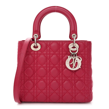Christian Dior Lambskin Cannage Medium Lady Dior Pink 1 of 12