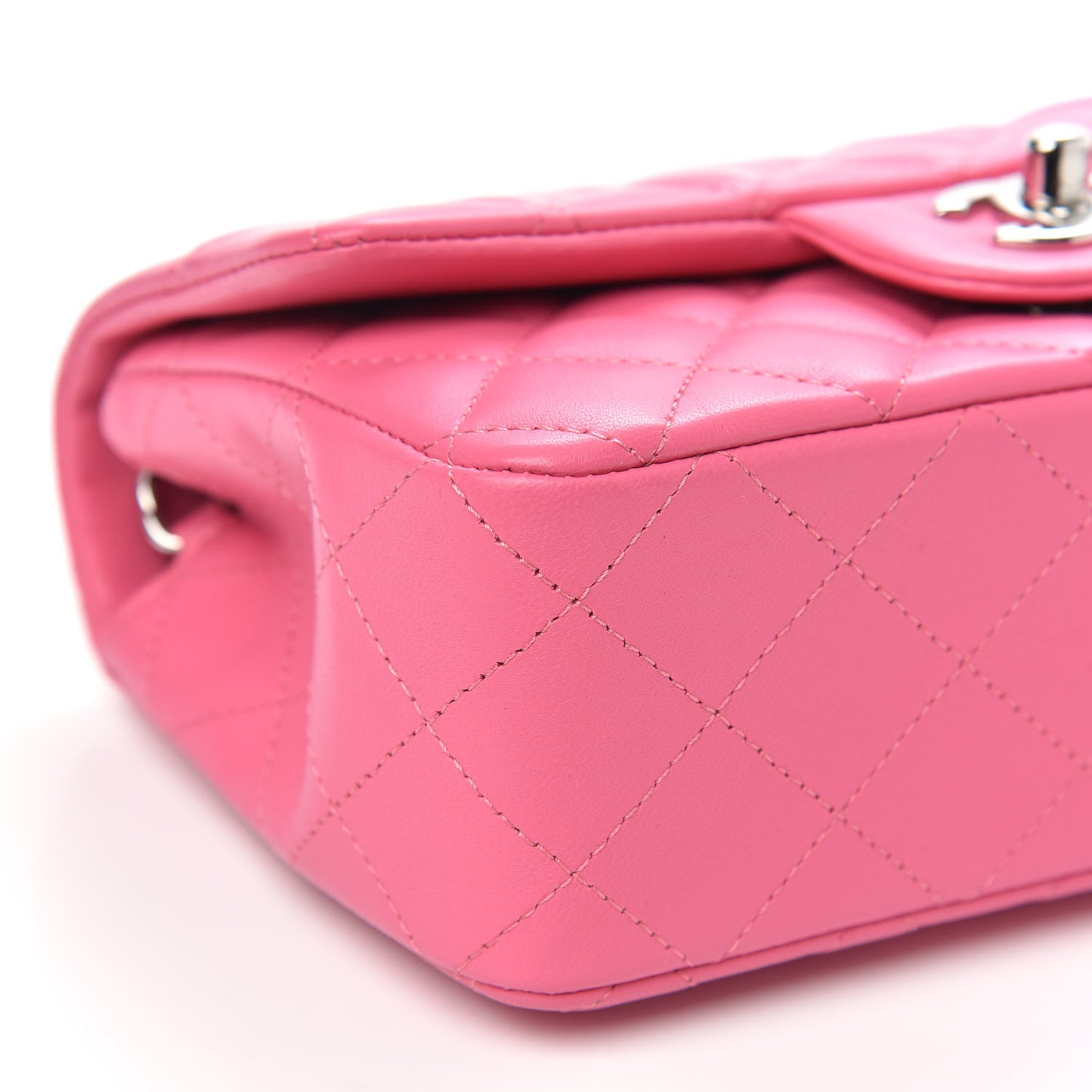 Chanel Lambskin Quilted Mini Rectangular Flap Pink 8 of 10