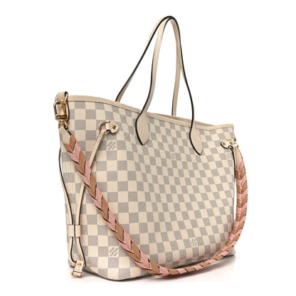 Louis Vuitton Damier Azur Braided Neverfull MM Pink 3 of 10