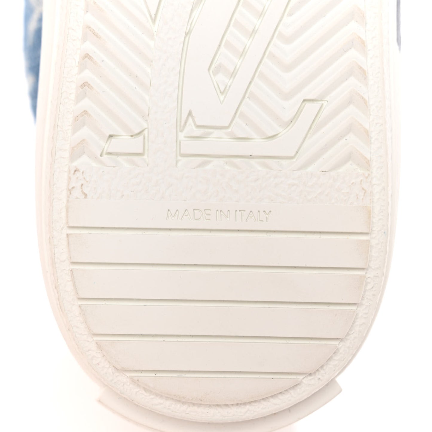 Calfskin Monogram Denim Womens Charlie Sneakers 36 White Blue
