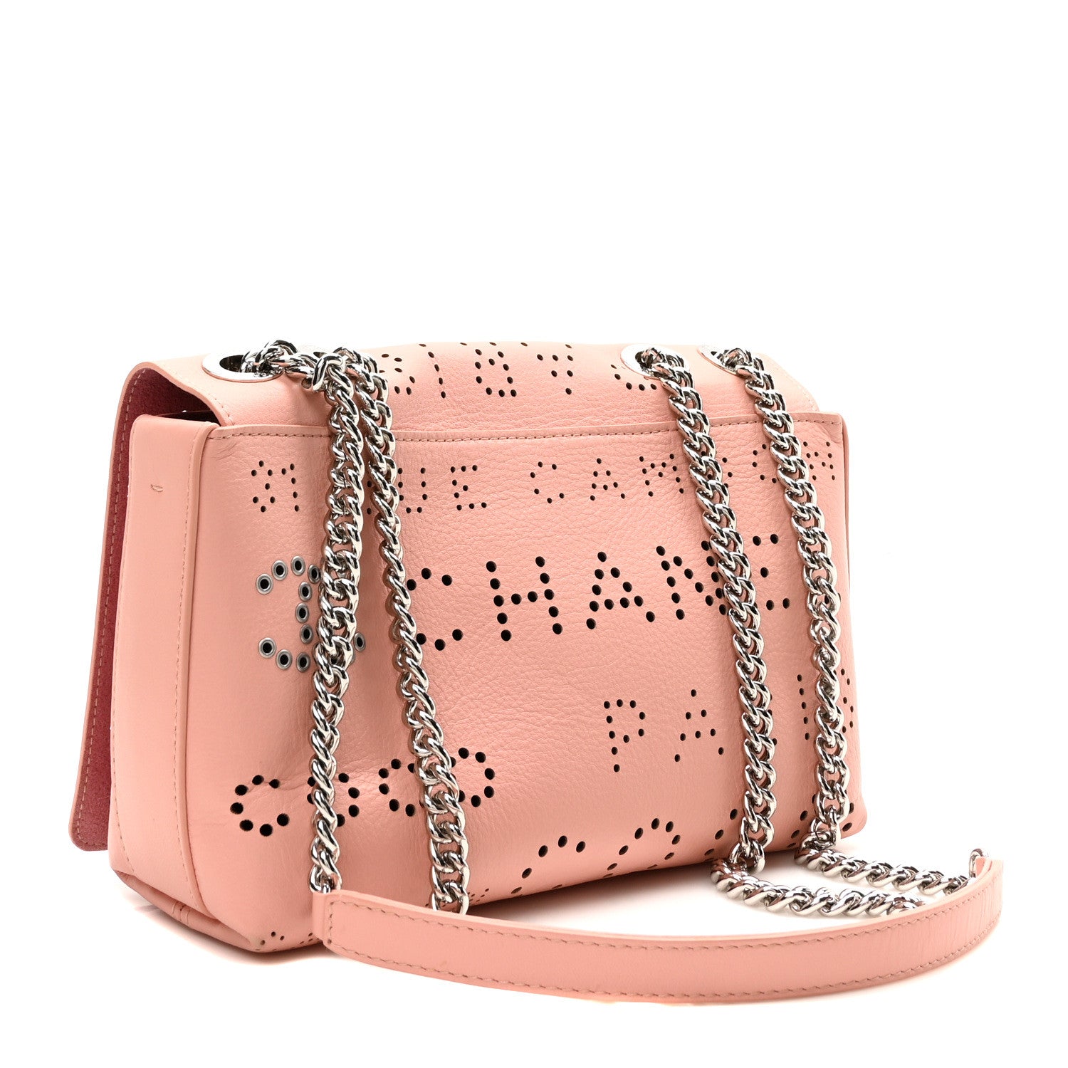 Chanel Calfskin Tweed Eyelet Flap Bag Pink 2 of 9