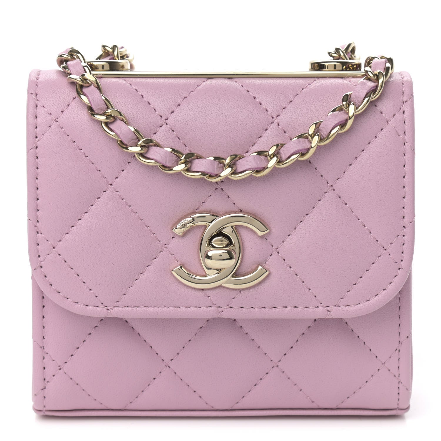 Chanel Lambskin Quilted Mini Trendy CC Clutch With Chain Light Pink 1 of 10