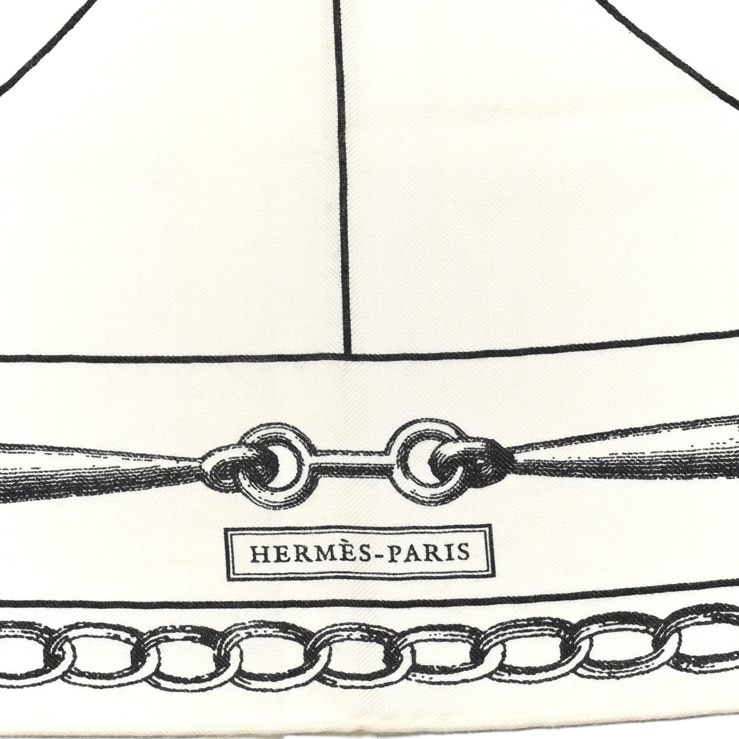 Hermes Cashmere Silk L'Effet Kaleidoscope Shawl 140 White Black 2 of 5