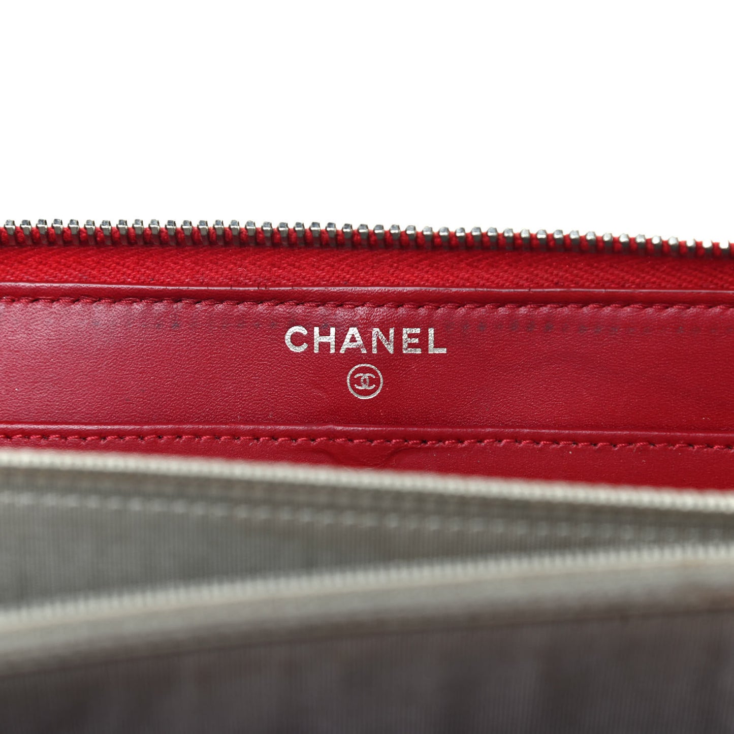 Patent Quilted Brilliant Zip Around Wallet Red