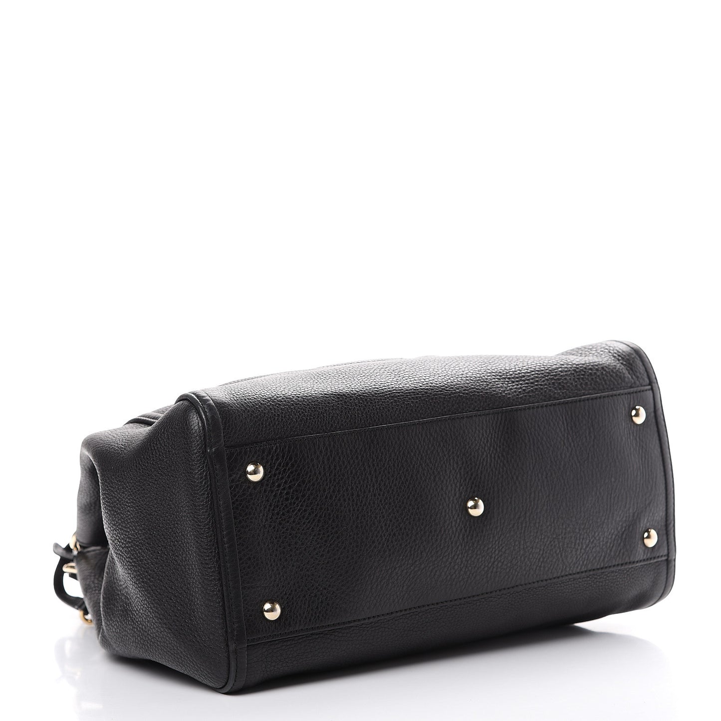 Pebbled Calfskin Medium Soho Shoulder Bag Black