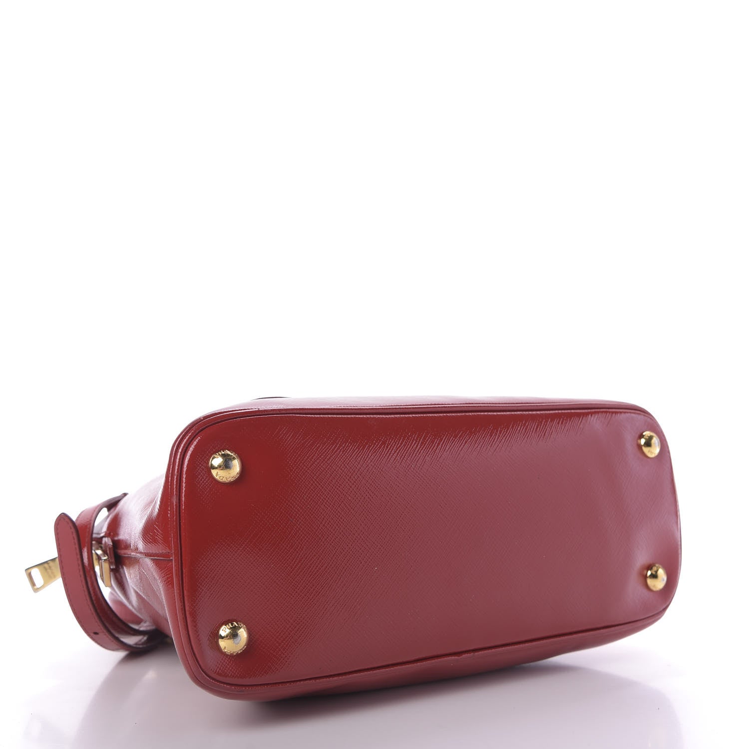 Prada Saffiano Vernice Dome Tote Rosso 3 of 10