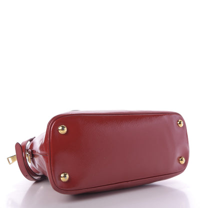 Prada Saffiano Vernice Dome Tote Rosso 3 of 10