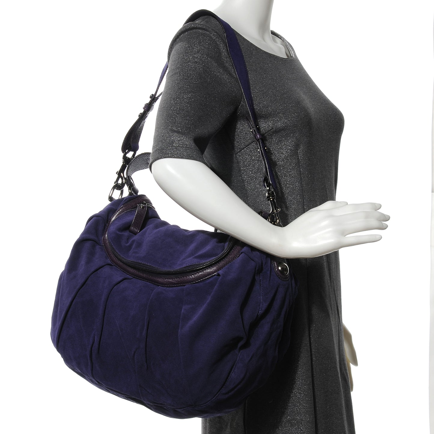 Suede Icon Bit Shoulder Bag Purple