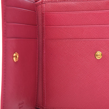 Prada Saffiano Metal Bi-Fold Wallet Ibisco 8 of 9