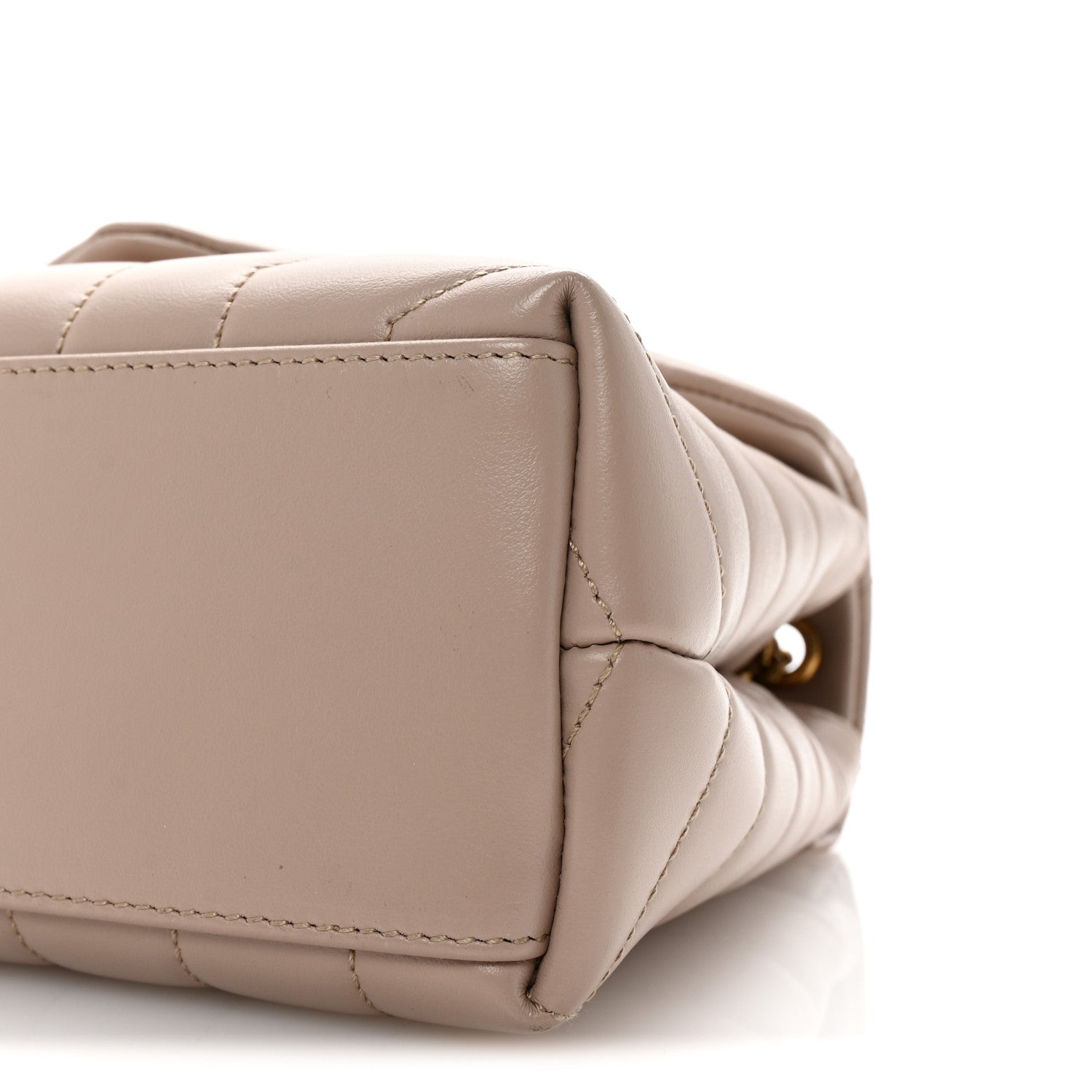 Saint Laurent Calfskin Y Quilted Monogram Small Loulou Chain Satchel Dark Beige 9 of 9