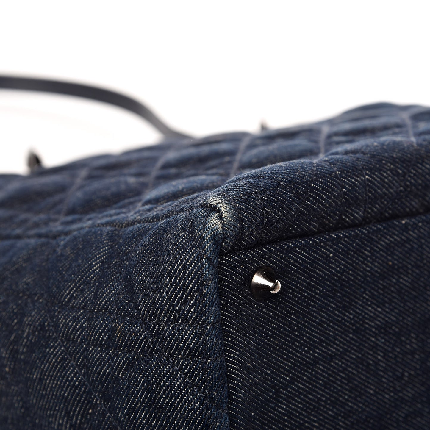 Denim Cannage Large Lady Dior Tote Blue