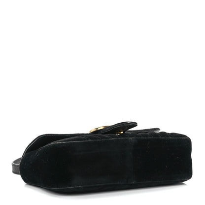 Gucci Velvet Matelasse Mini GG Marmont Shoulder Bag Black 4 of 12
