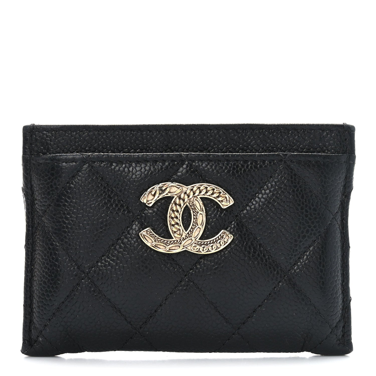 Chanel Caviar Quilted Multi Chain CC Card Holder Black 1 of 9