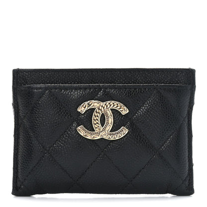 Chanel Caviar Quilted Multi Chain CC Card Holder Black 1 of 9