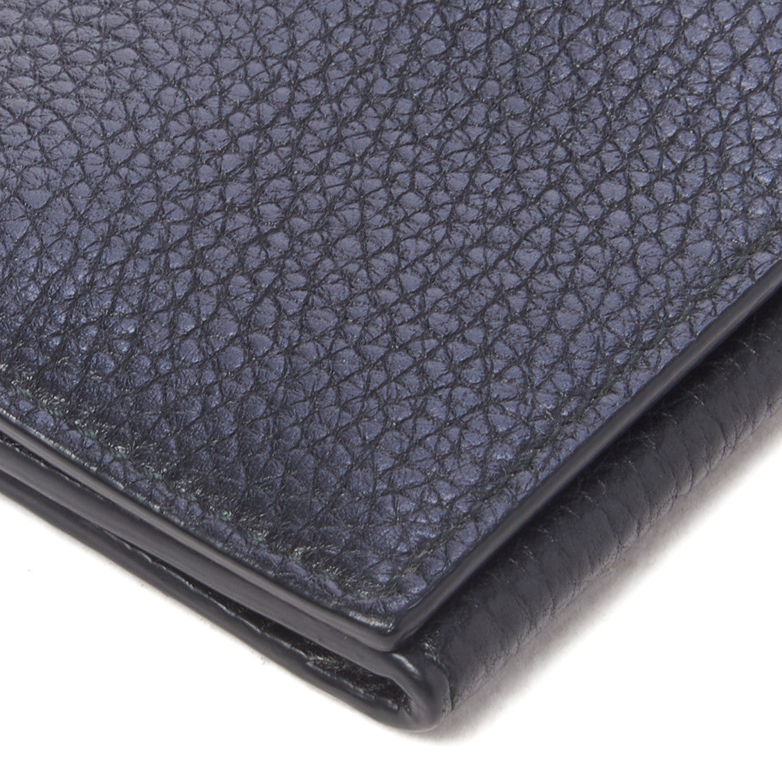 Pebbled Calfskin Dorian Card Case Black