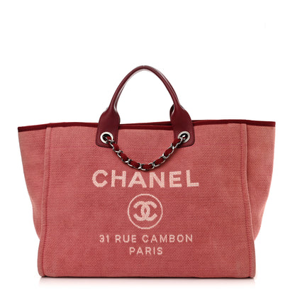 Chanel Canvas Medium Deauville Tote Red 1 of 11