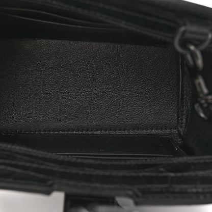 Saint Laurent Calfskin Crocodile Embossed Monogram Toy Cabas Black 5 of 9