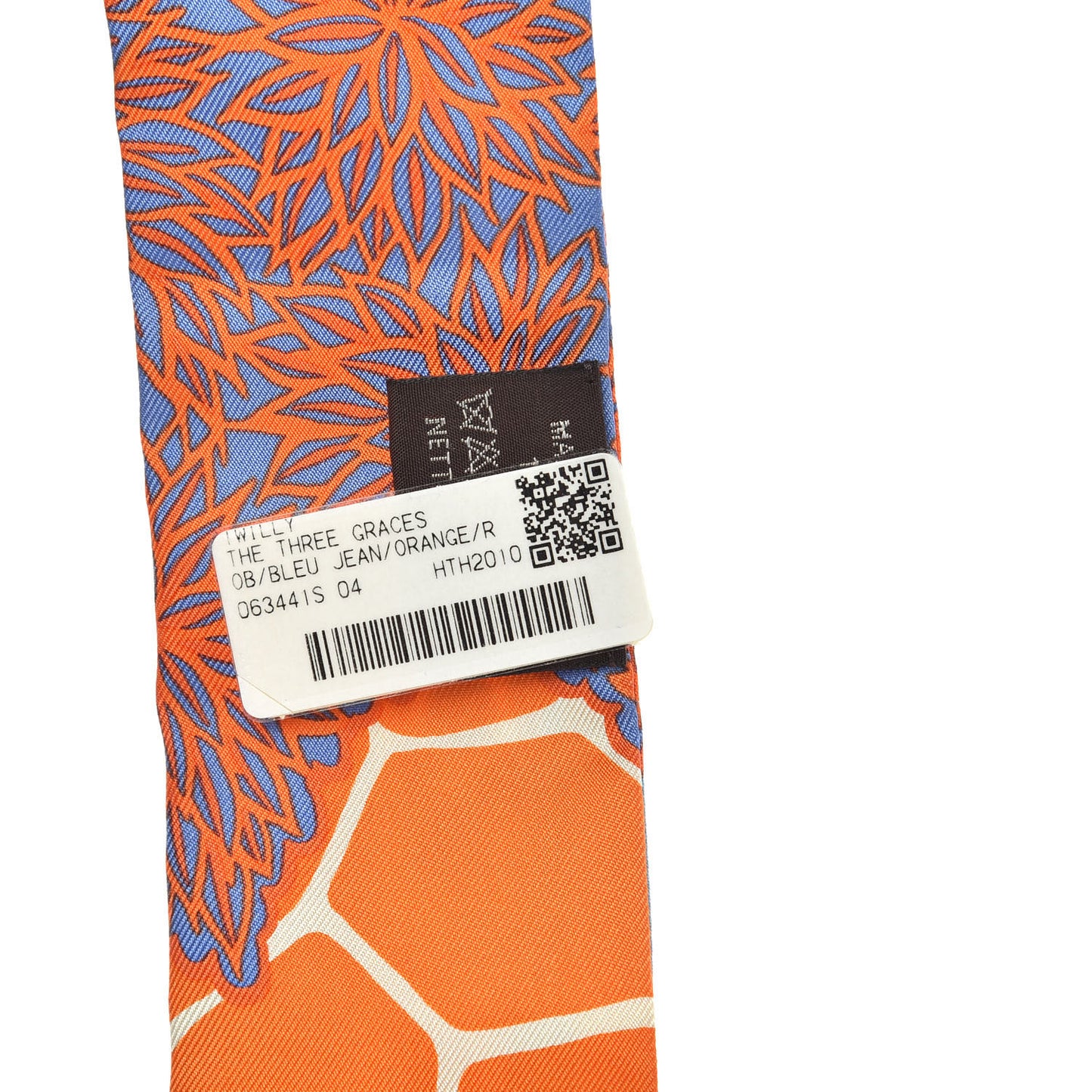 Silk The Three Graces Twilly Bleu Jean Orange Rouille