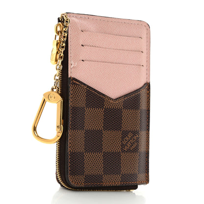 Louis Vuitton Damier Ebene Recto Verso Card Holder Rose Ballerine 3 of 12