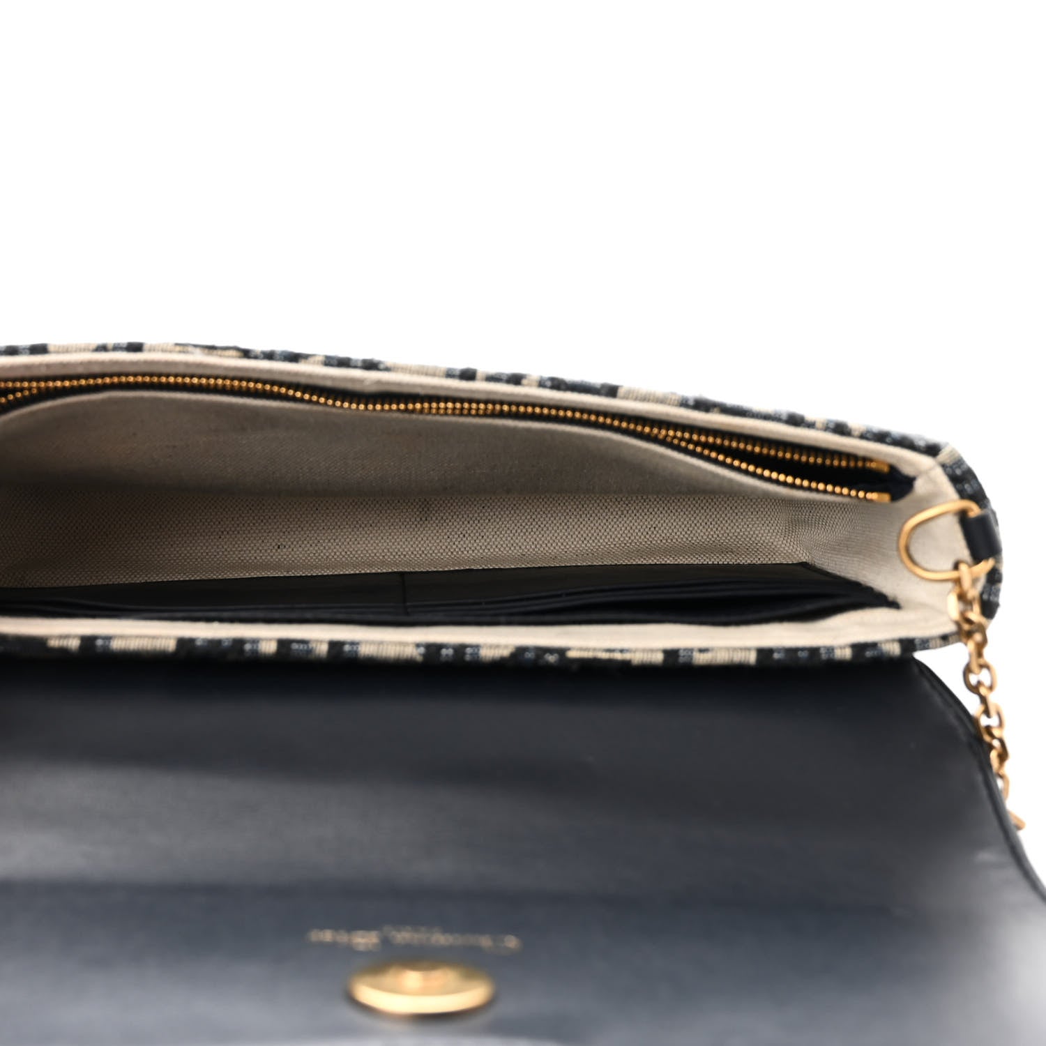 Christian Dior Oblique Saddle Chain Pouch Blue 5 of 11