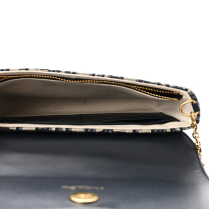 Christian Dior Oblique Saddle Chain Pouch Blue 5 of 11