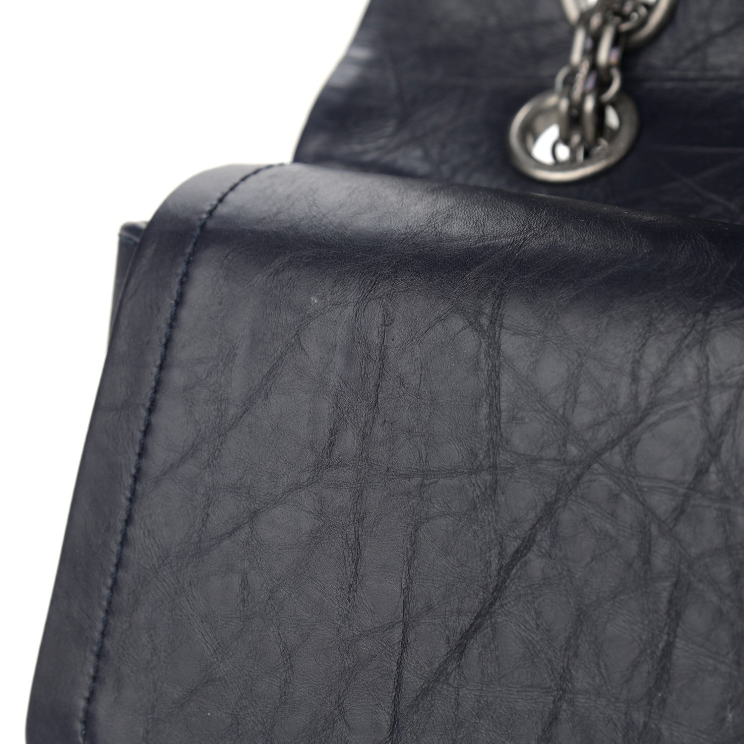 Chanel Aged Calfskin Quilted 2.55 Reissue 227 Flap Navy Blue 11 of 12