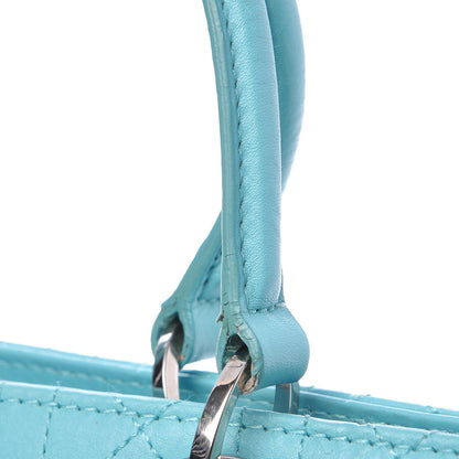Christian Dior Calfskin Cannage Tote Turquoise 16 of 17