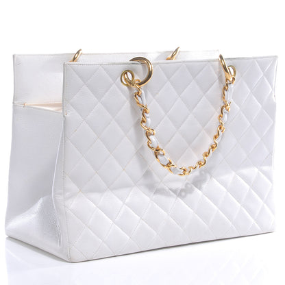 Chanel Caviar Quilted Grand Shopping Tote GST White 3 of 13