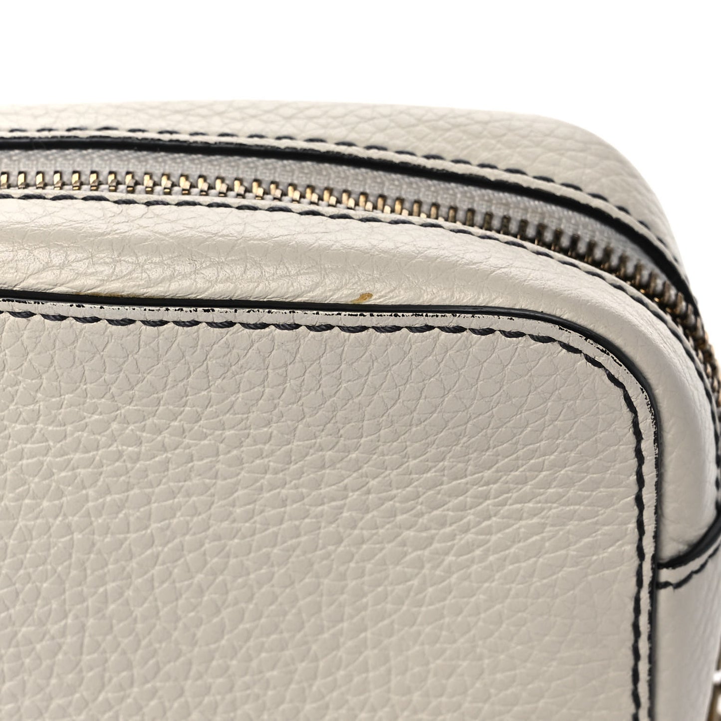 Grained Calfskin J'Adior Camera Case Clutch With Chain White