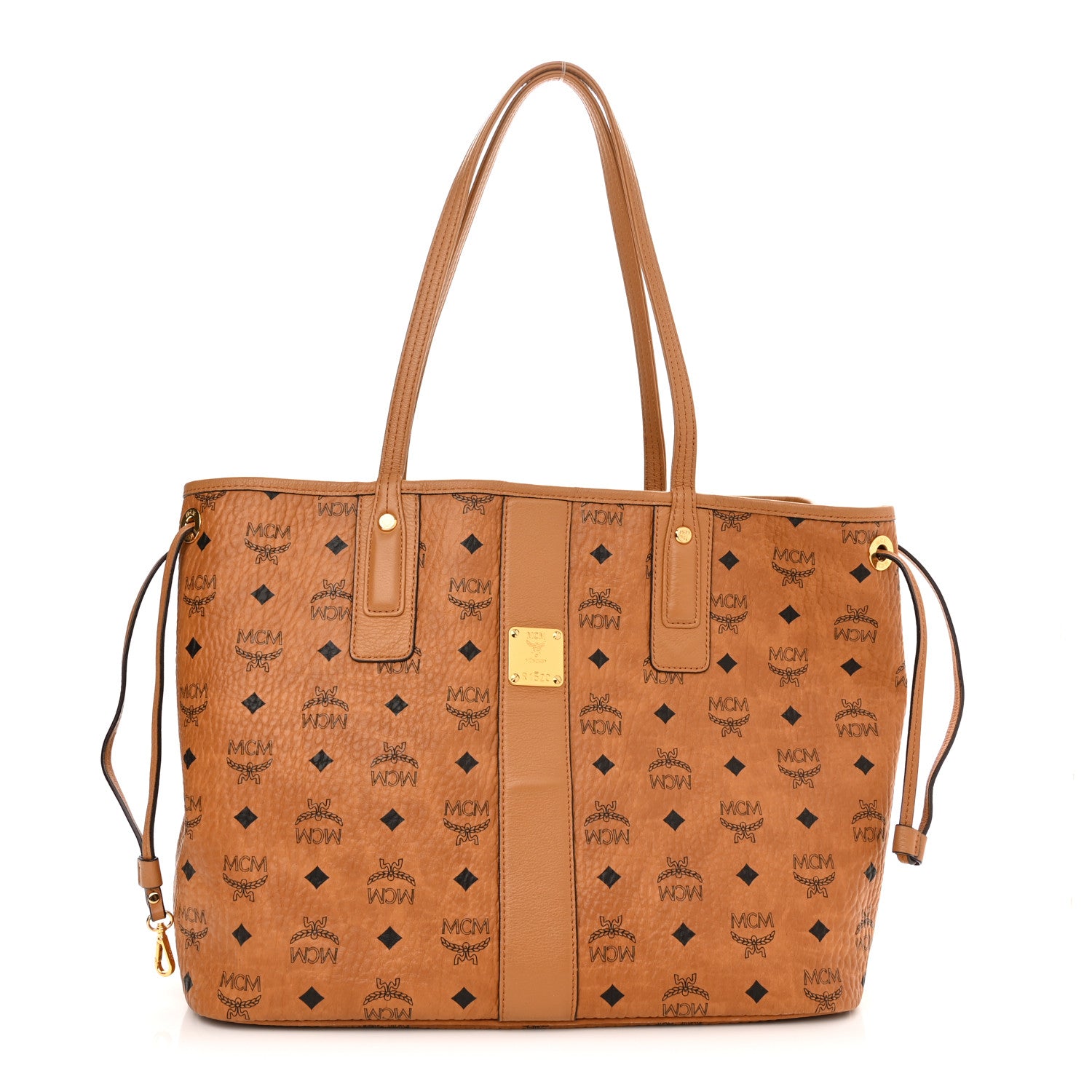 MCM Visetos Medium Liz Reversible Shopper Tote Cognac 3 of 15