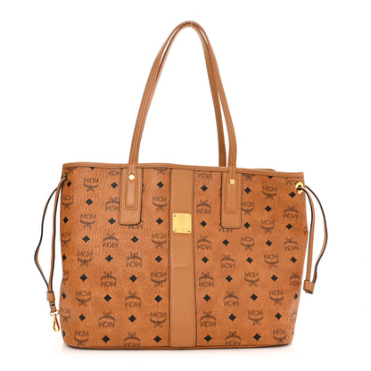 MCM Visetos Medium Liz Reversible Shopper Tote Cognac 3 of 15