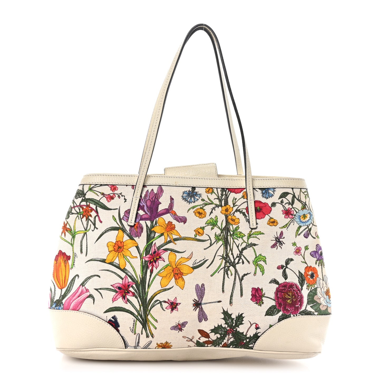 Canvas Floral Flora Tote White