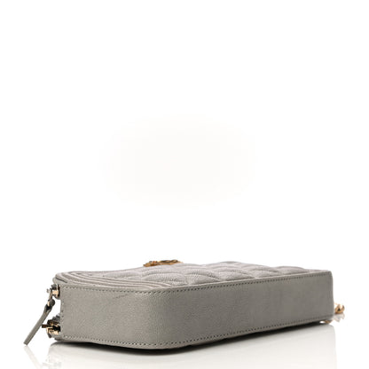 Chanel Caviar Quilted Small Boy Clutch With Chain Grey 4 of 16