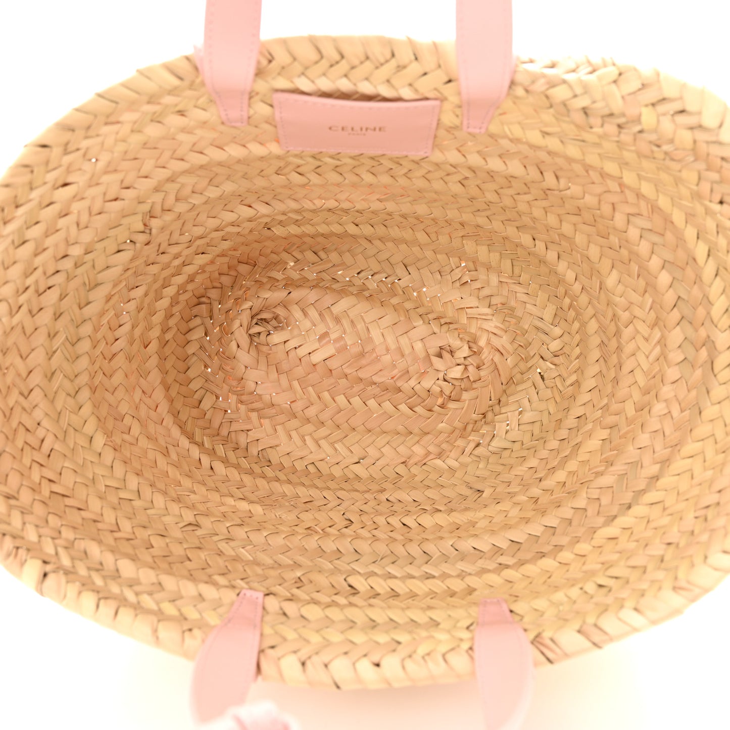 Raffia Calfskin Triomphe Teen Panier Pink