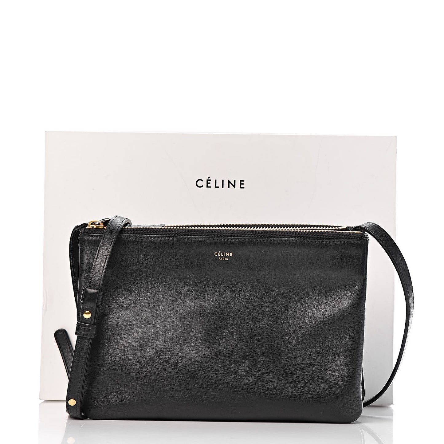 Lambskin Small Trio Crossbody Bag Black