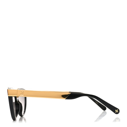 Louis Vuitton Metal LV Blend Cat Eye Sunglasses Z2644U Black Gold 3 of 7