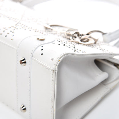Christian Dior Calfskin Cannage Studded East West Lady Dior White 7 of 25