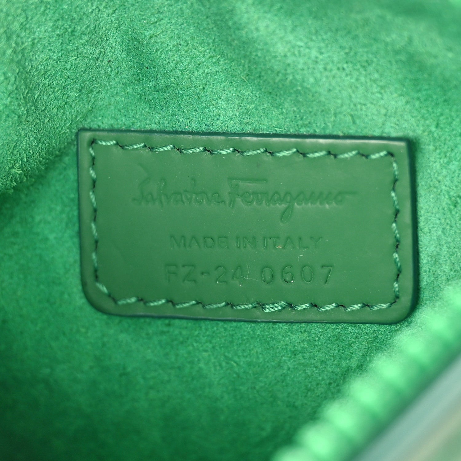 Salvatore Ferragamo Calfskin Gancini Embossed Brooklyn Crossbody Bag Green 6 of 10