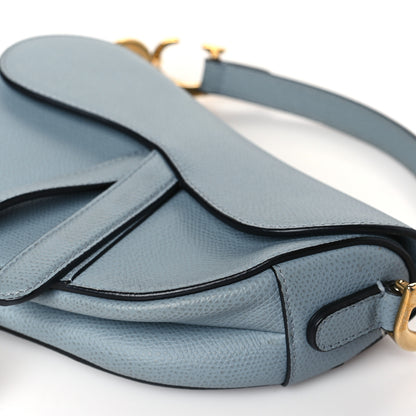 Christian Dior Grained Calfskin Saddle Bag Sky Blue 9 of 9