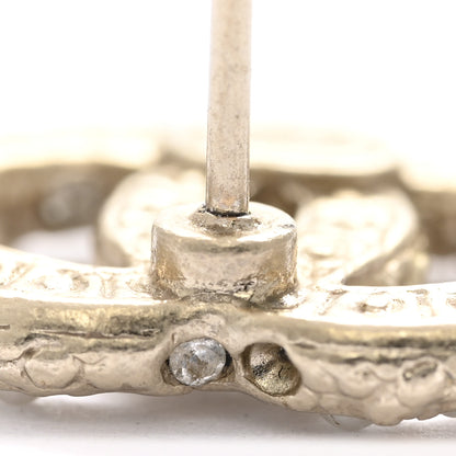 Chanel Metal Graduated Pearl Crystal CC Earrings Light Gold 6 of 7