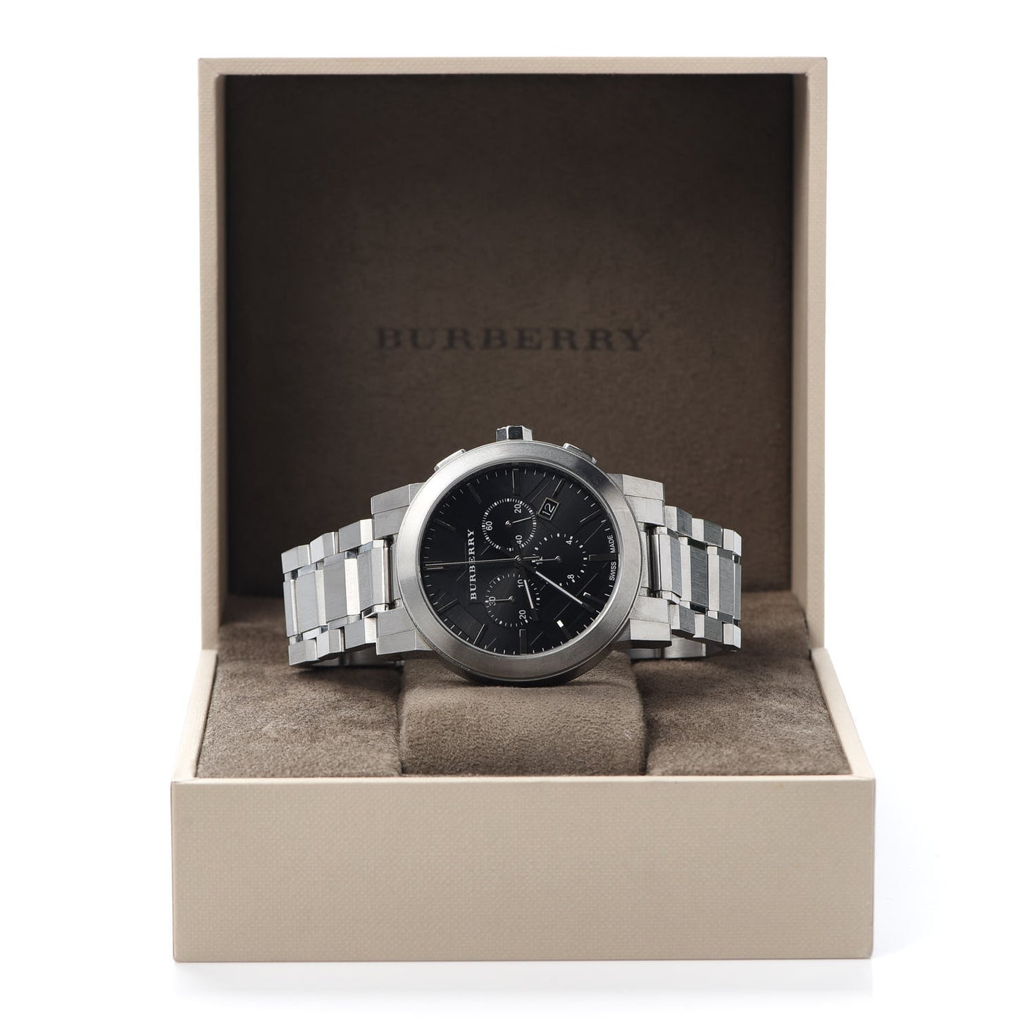 Stainless Steel 42mm Chronograph Quartz Watch Black BU9351