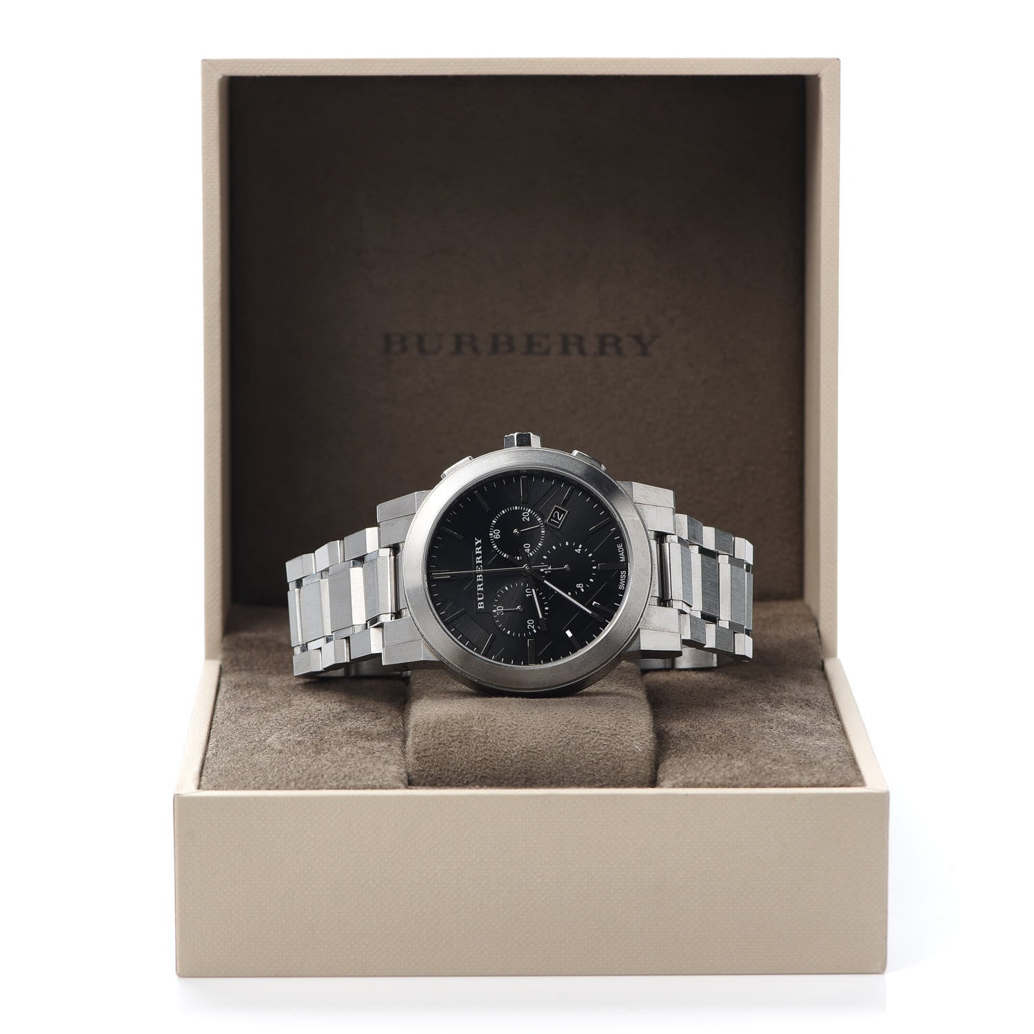 Burberry Stainless Steel 42mm Chronograph Quartz Watch Black BU9351 1 of 6