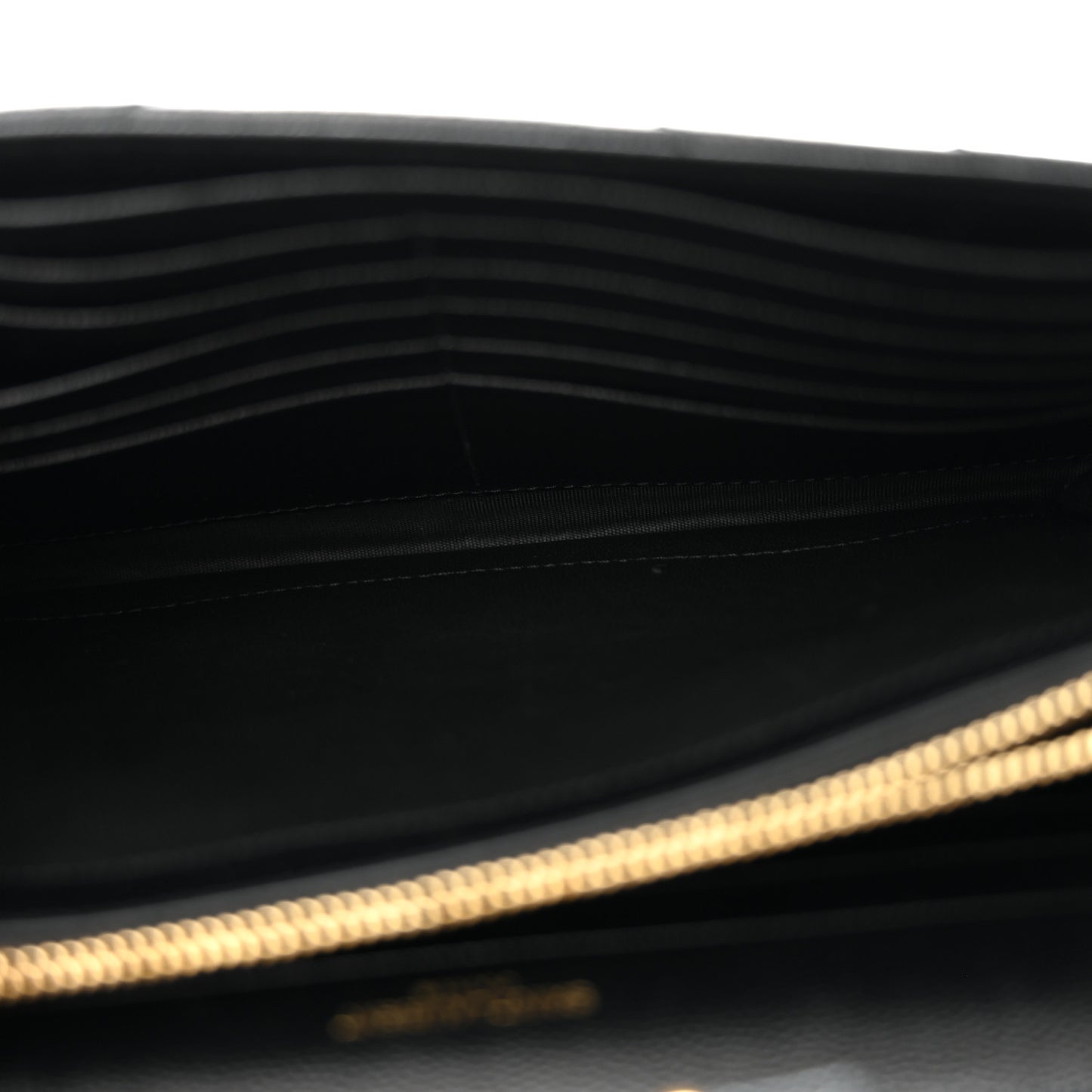 Grain De Poudre Matelasse Chevron Monogram Chain Wallet Black