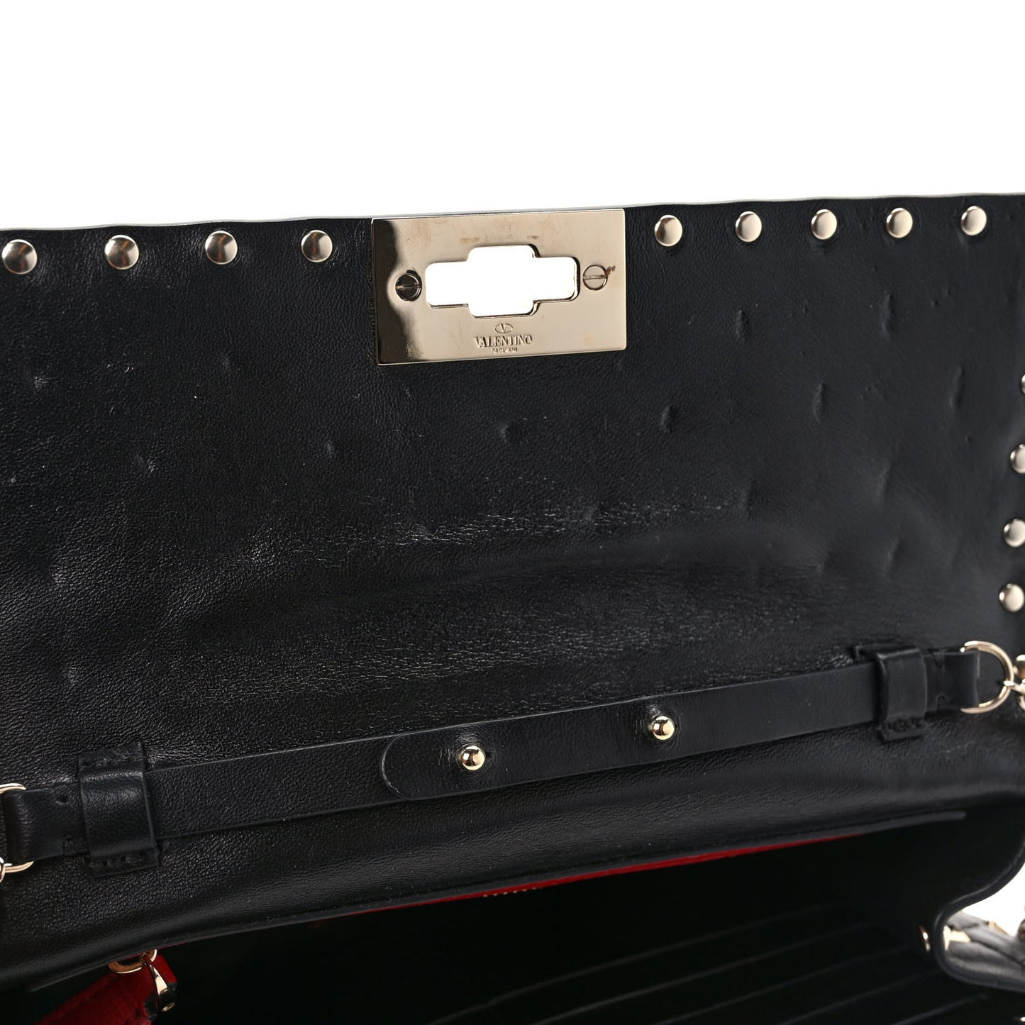 Nappa Rockstud Spike Wallet on Chain Black