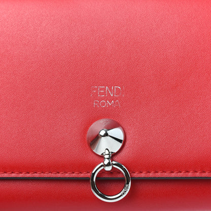 Fendi Vitello Liberty Century Lucido By The Way Continental Wallet On Chain Rosso 5 of 8