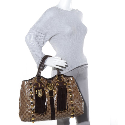 Gucci Crystal Monogram Medium Babouska Tote 2 of 7