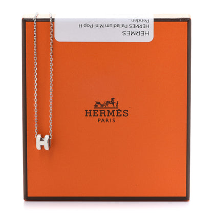 Hermes Lacquered Palladium Mini Pop H Pendant Necklace White 7 of 7